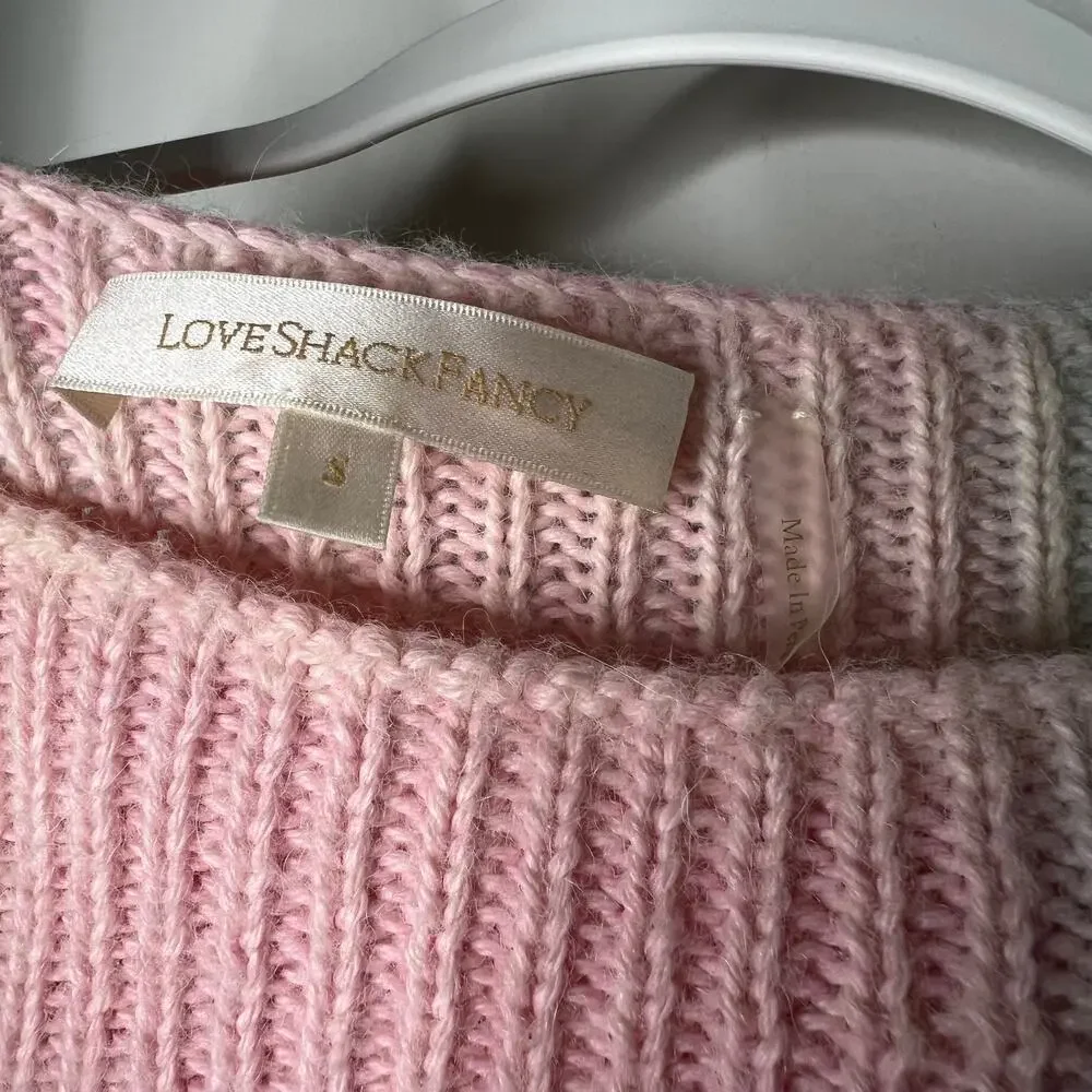 Love Shack Fancy Rosie Rainbow Pastel Pullover Sweater Size Small